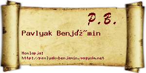 Pavlyak Benjámin névjegykártya